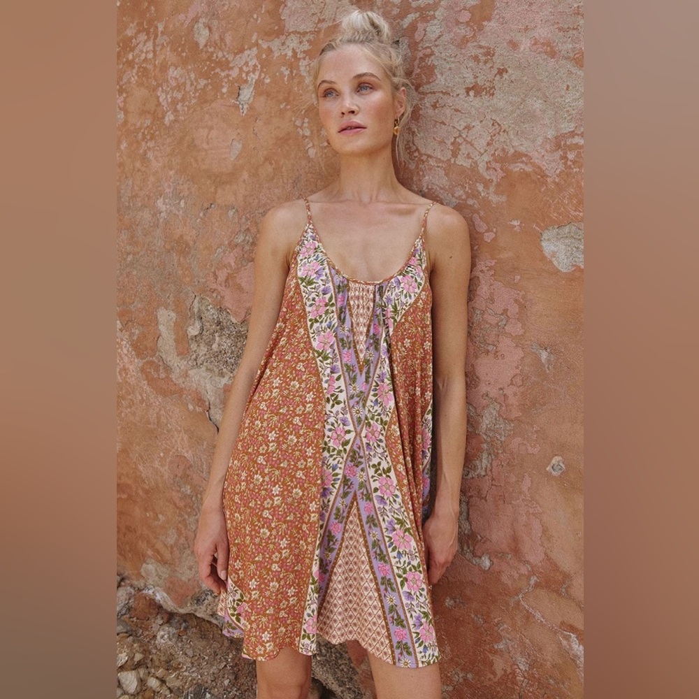 Spell Sienna Strappy Mini Dress - Clay - Picture 3 of 7